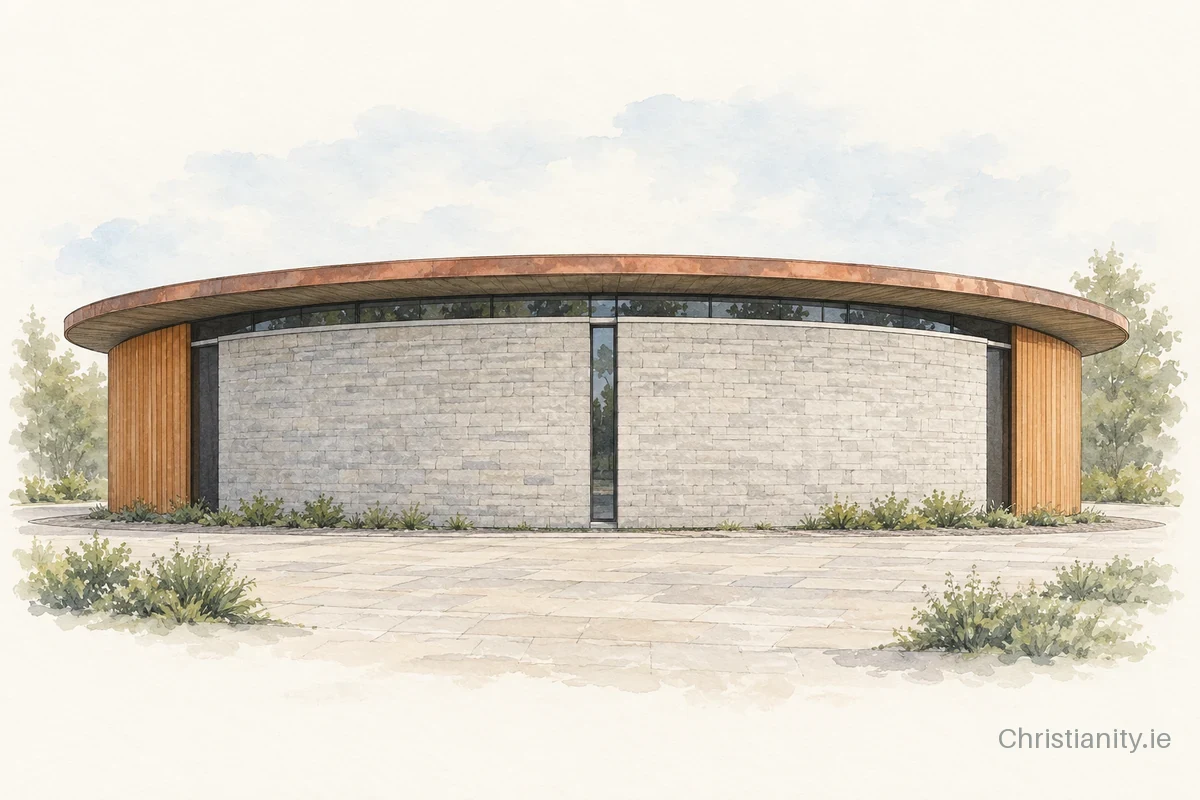 Watercolour and ink illustration of Adoration Chapel, Shannon