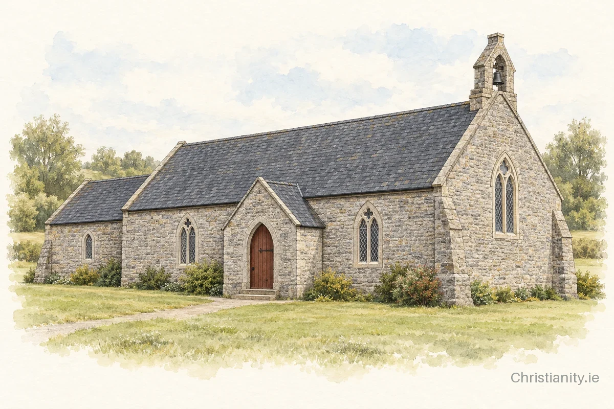 Watercolour and ink illustration of Aghanagh (Ballinafad)