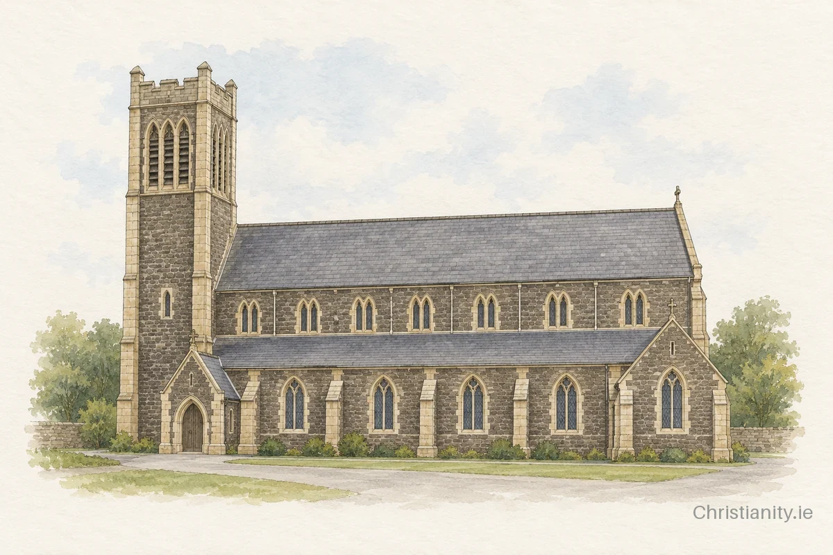 Watercolour and ink illustration of All Saints' Church