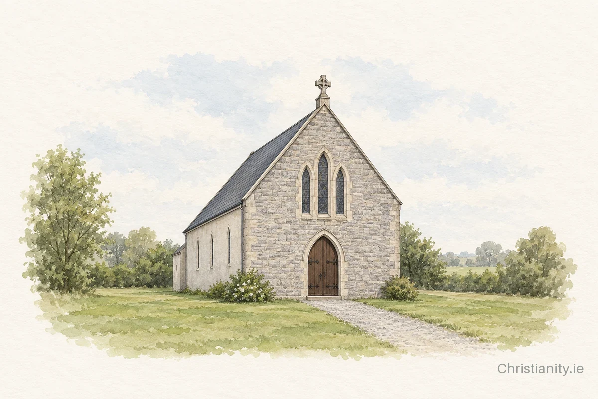 Watercolour and ink illustration of All Saints Church