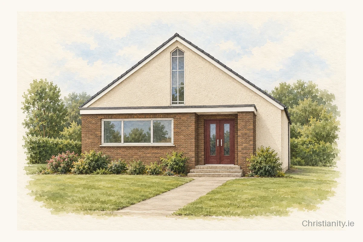 Watercolour and ink illustration of Apostolic Church
