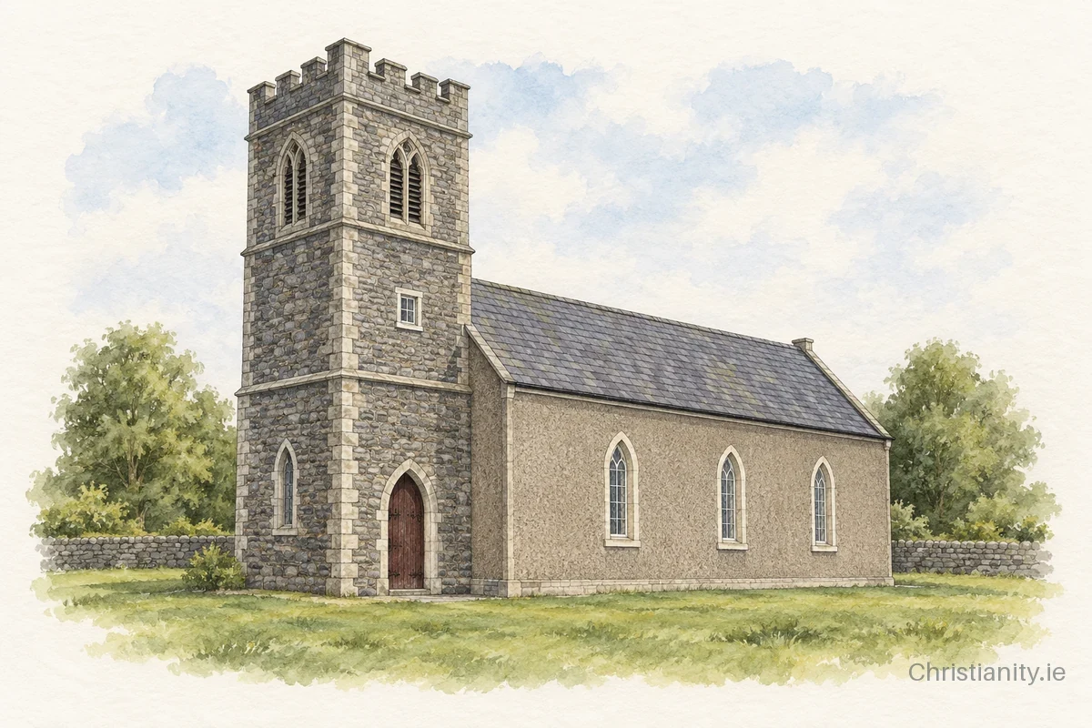 Watercolour and ink illustration of Arvagh (Arva)