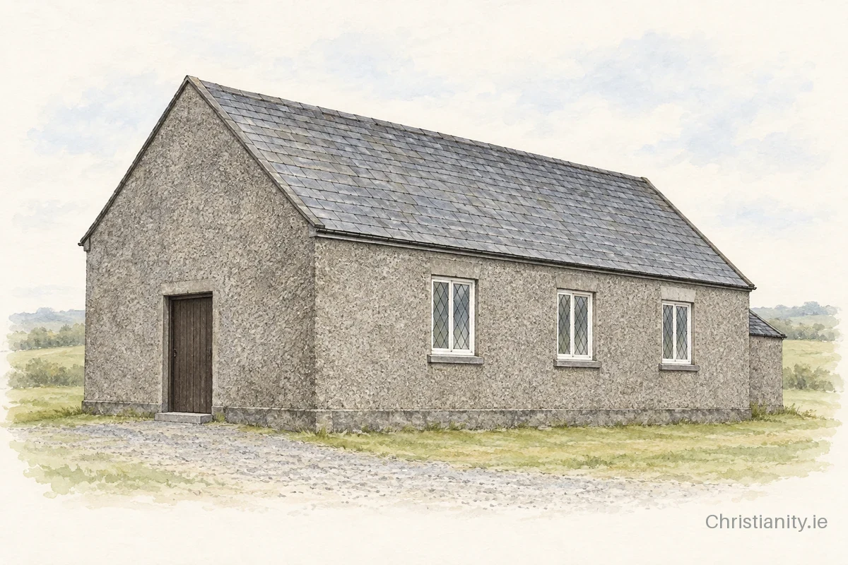Watercolour and ink illustration of Aughavas