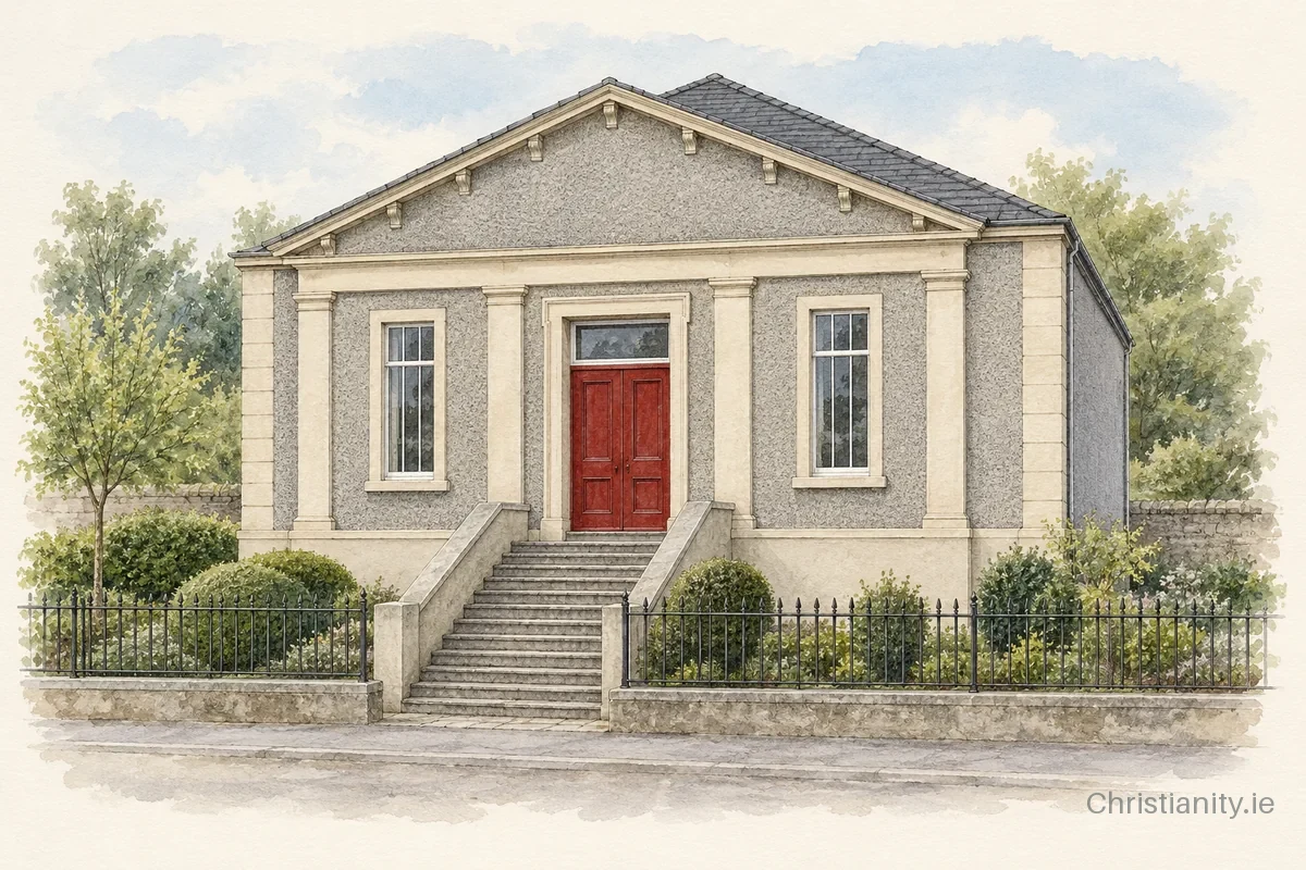 Watercolour and ink illustration of Ballina Methodist Church