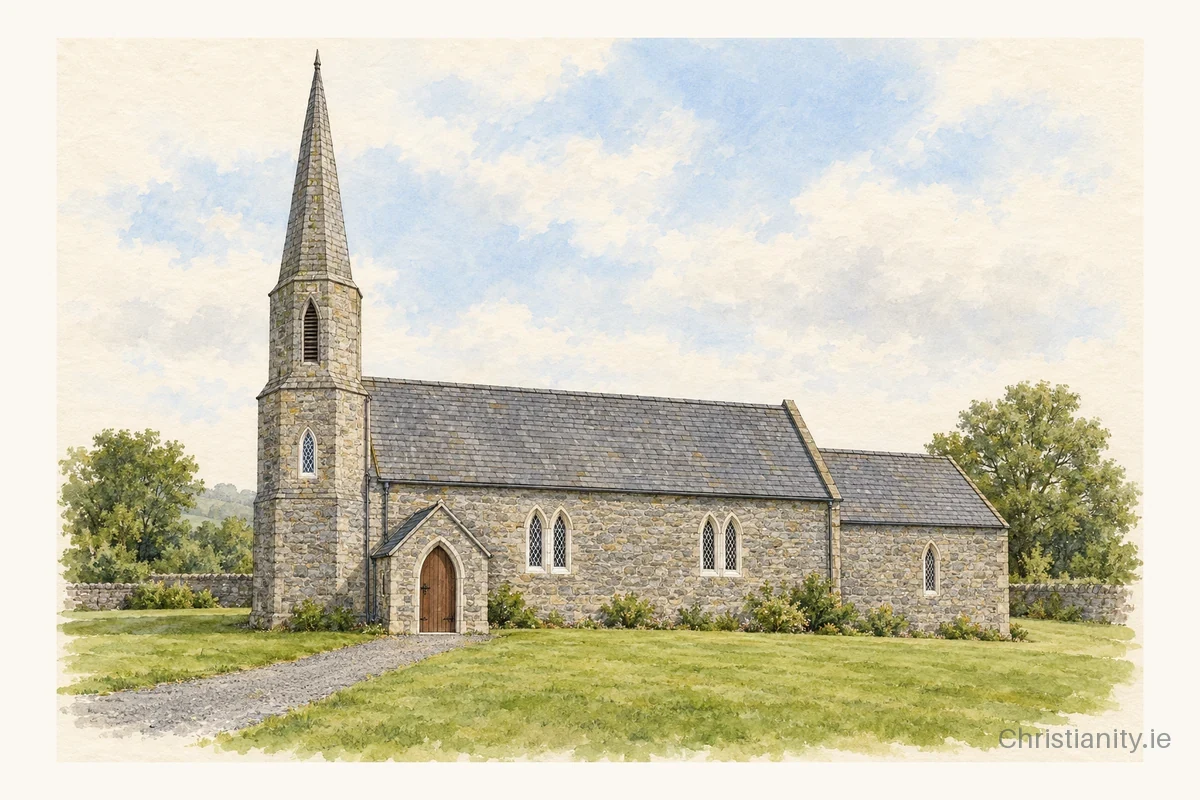 Watercolour and ink illustration of Ballingarry