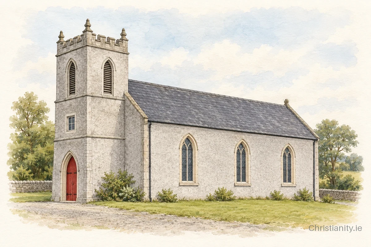 Watercolour and ink illustration of Ballintemple (St Patrick)