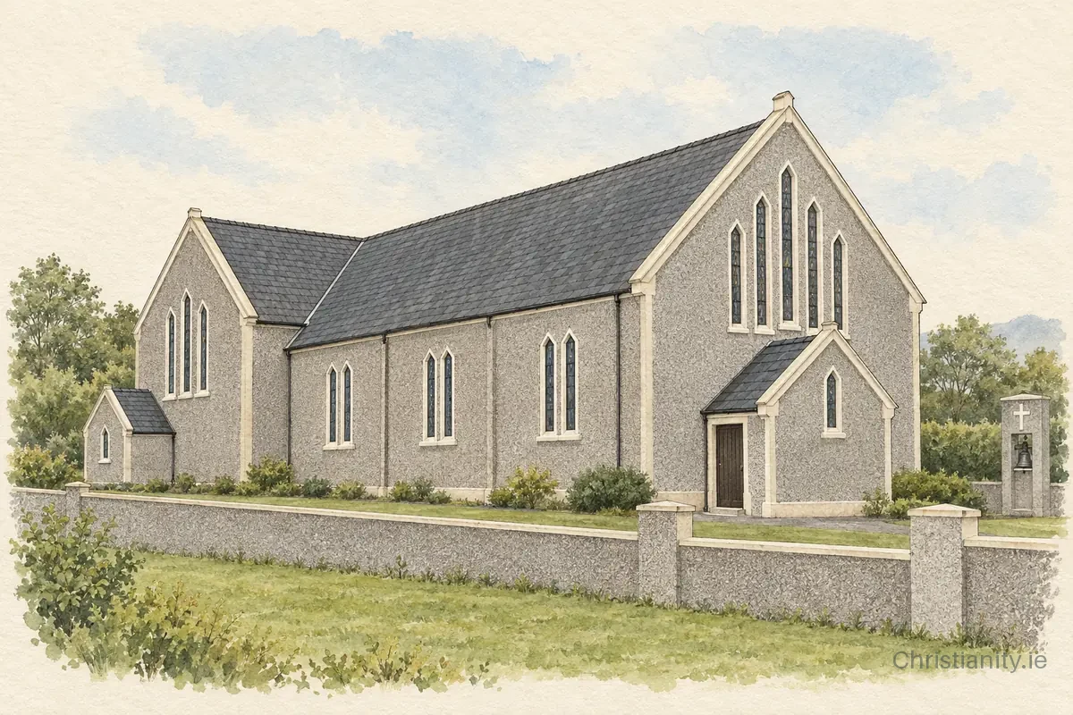 Watercolour and ink illustration of Ballybricken Church (St Ailbe's)