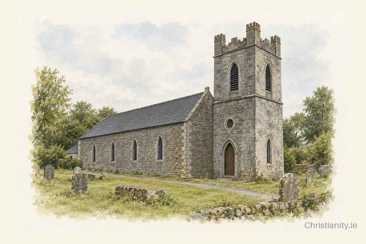 Watercolour and ink illustration of Ballymacelligott (Arabela)