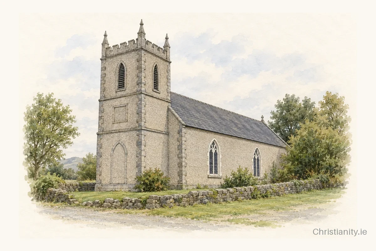 Watercolour and ink illustration of Ballynure The Ascension (Grange Con)