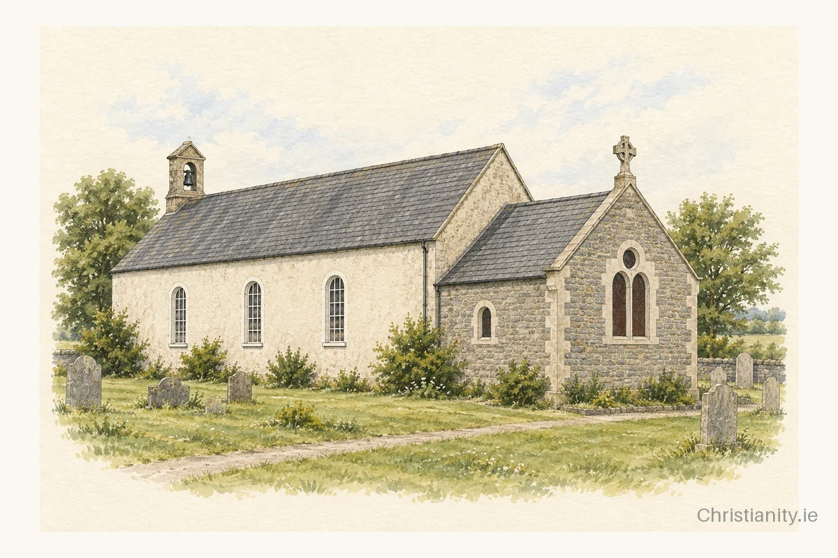 Watercolour and ink illustration of Ballyroan