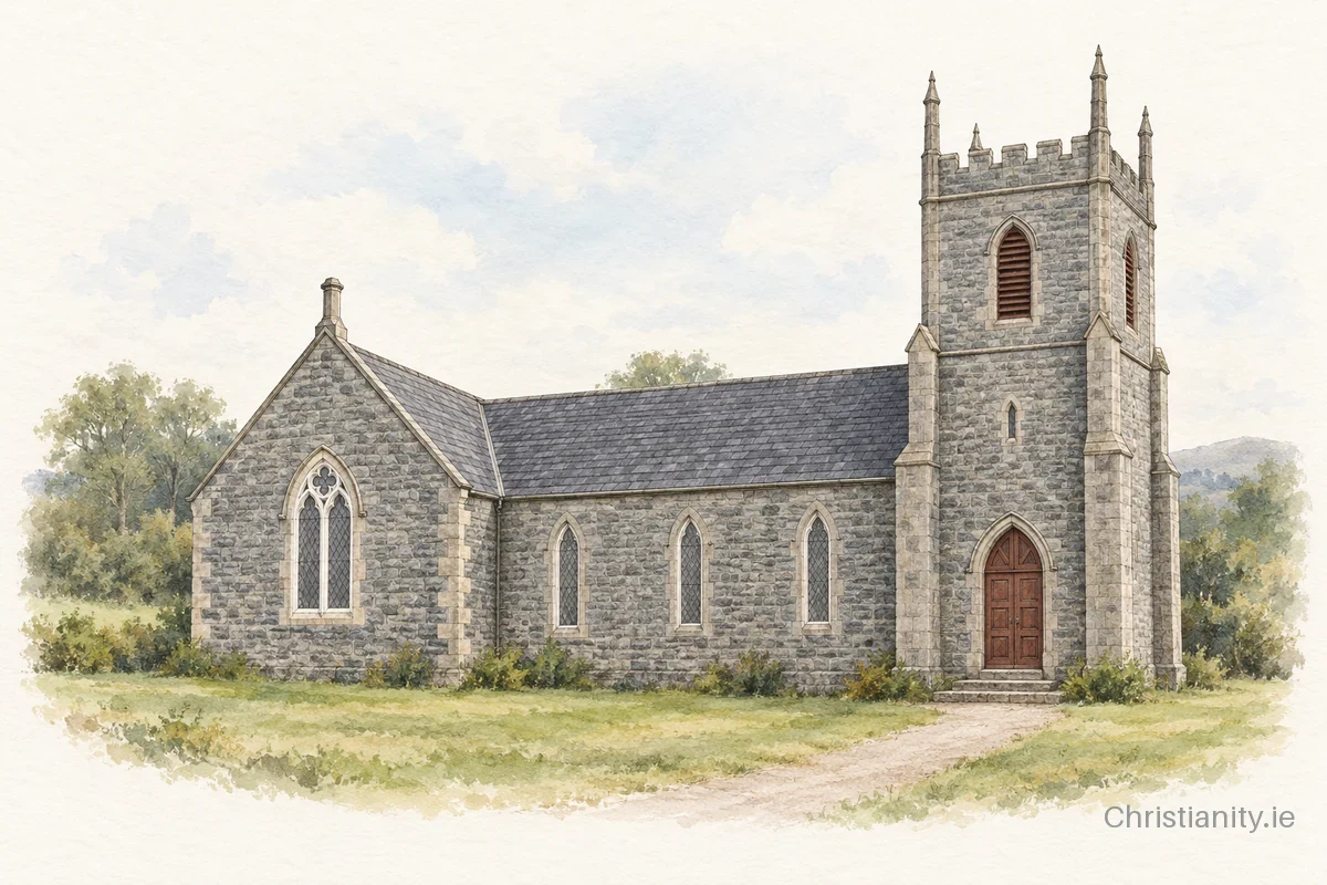 Watercolour and ink illustration of Ballysumaghan
