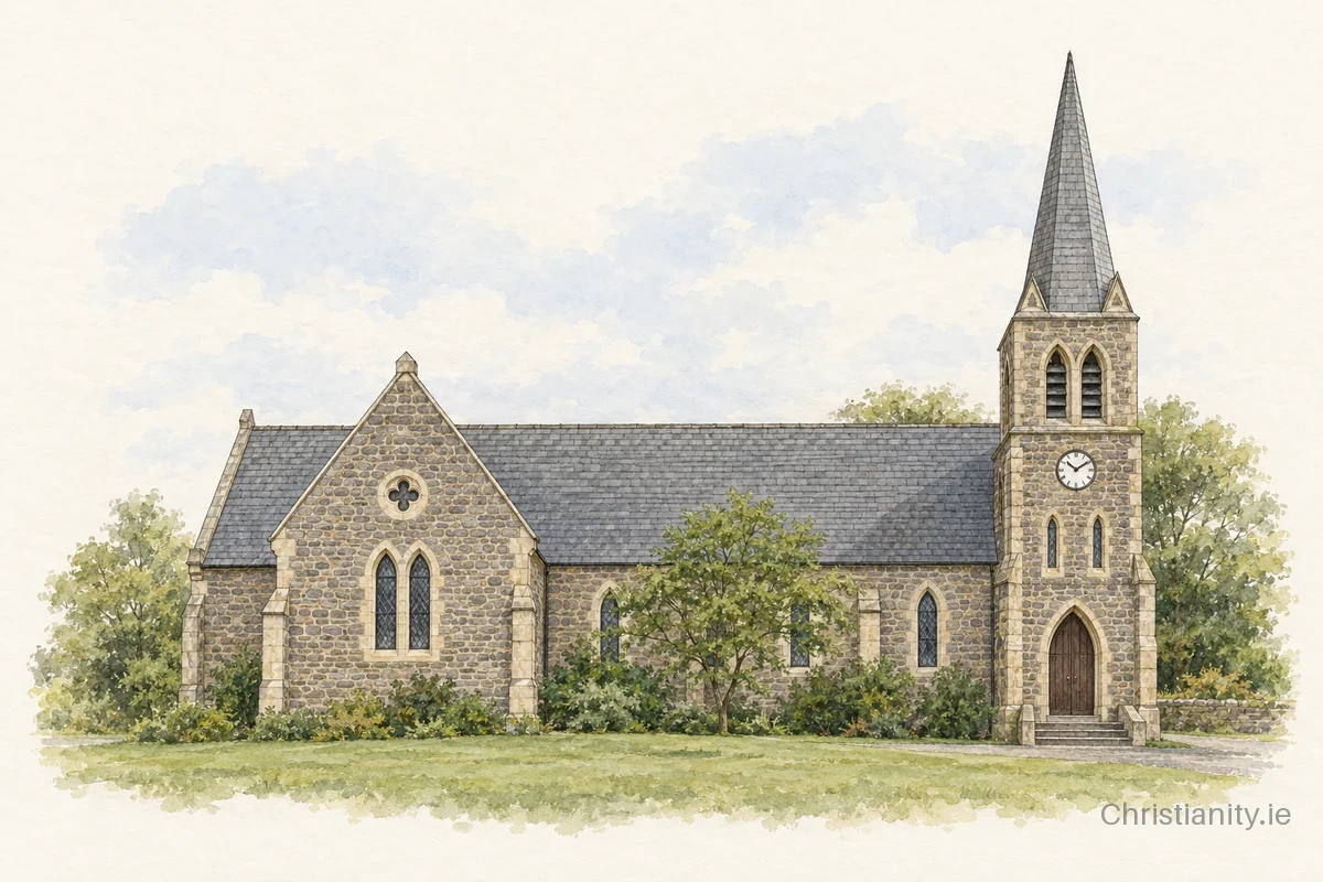 Watercolour and ink illustration of Belfast St Mark (Ballysillan)