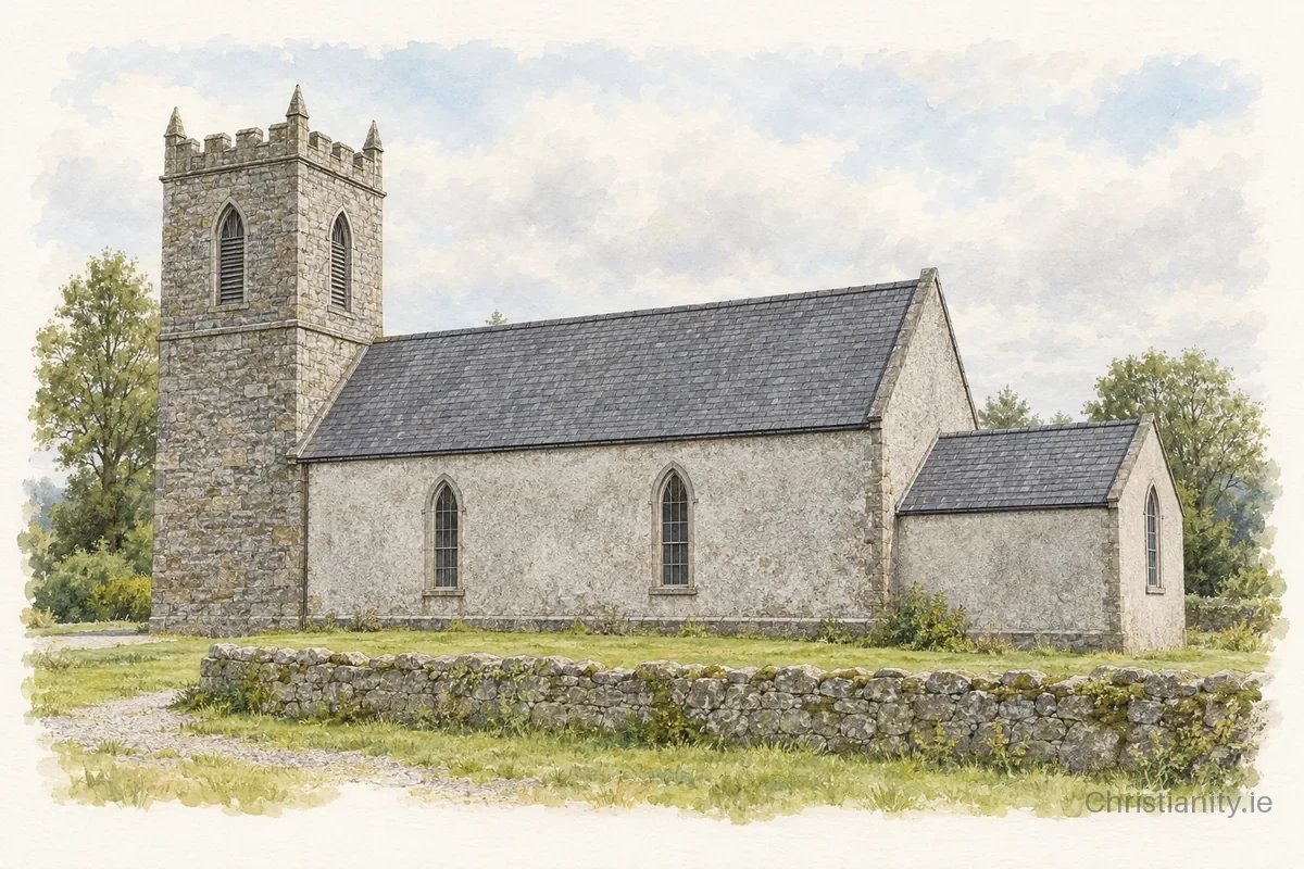 Watercolour and ink illustration of Benown St Canice