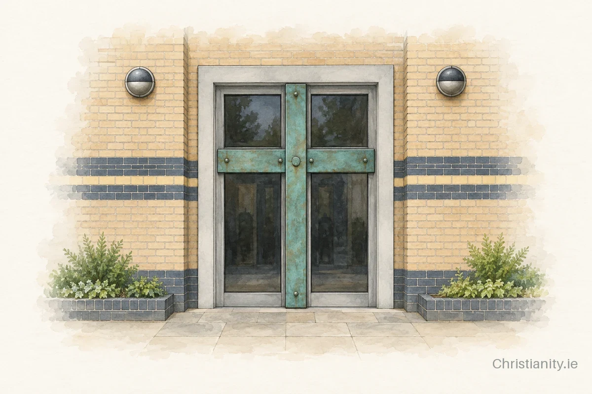 Watercolour and ink illustration of Blanchardstown Center Oratory