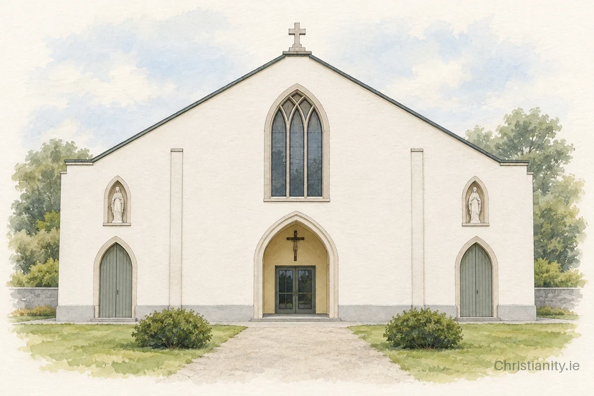 Watercolour and ink illustration of Blessed Trinity