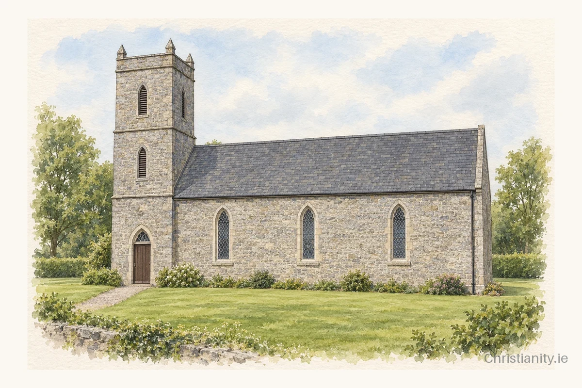 Watercolour and ink illustration of Bourney St Burchin