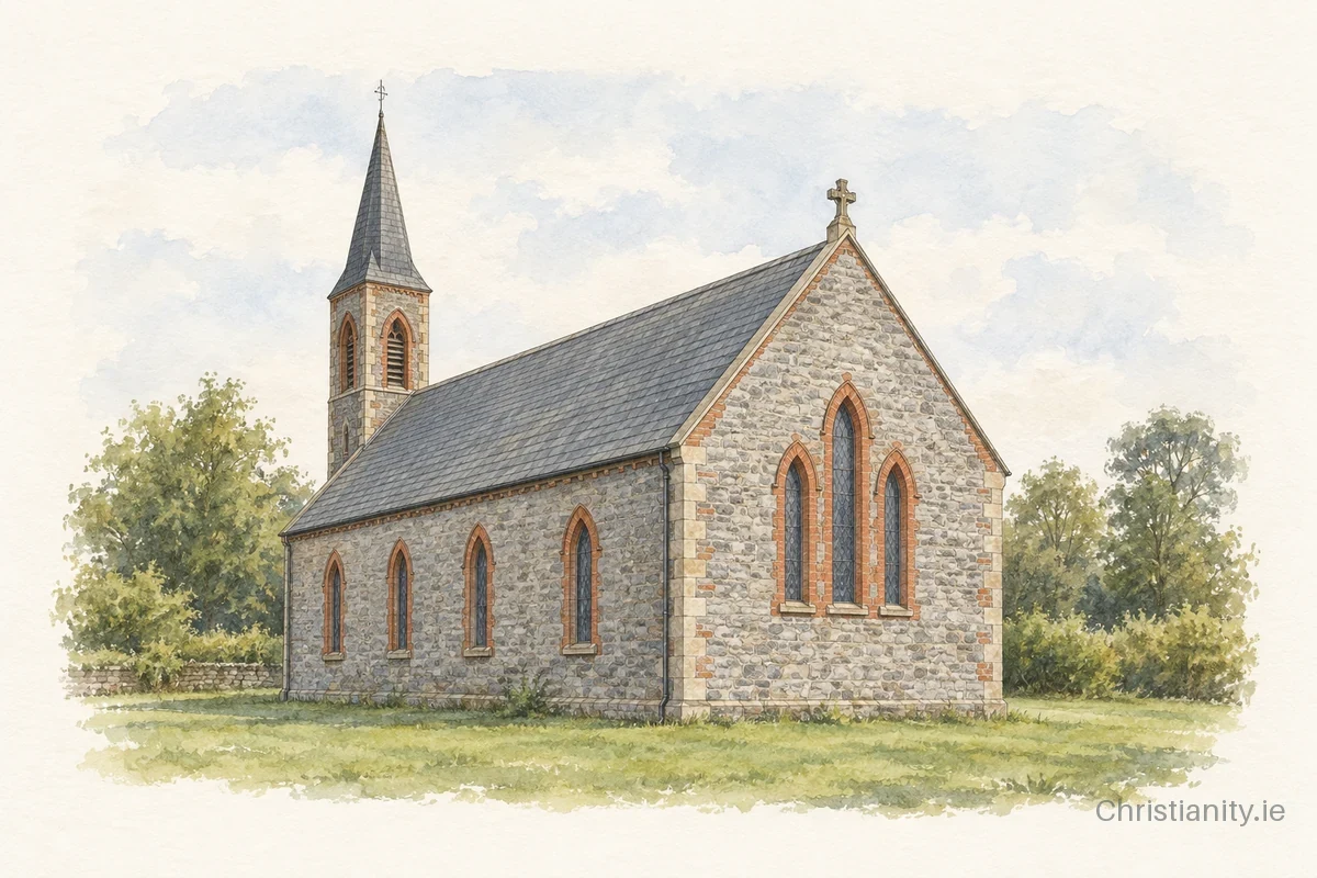 Watercolour and ink illustration of Brannockstown Baptist Church