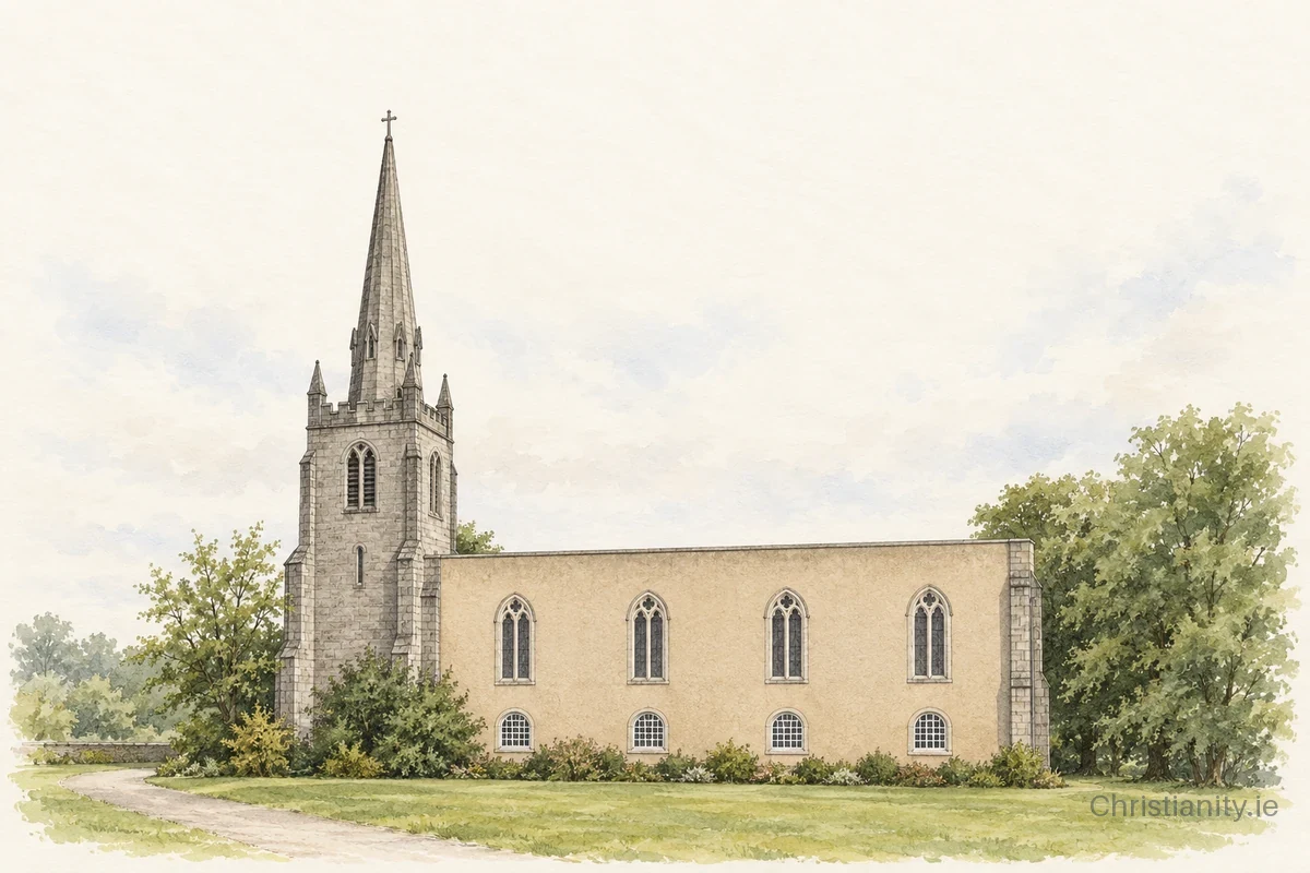 Watercolour and ink illustration of Carlow St Mary (Carlow)