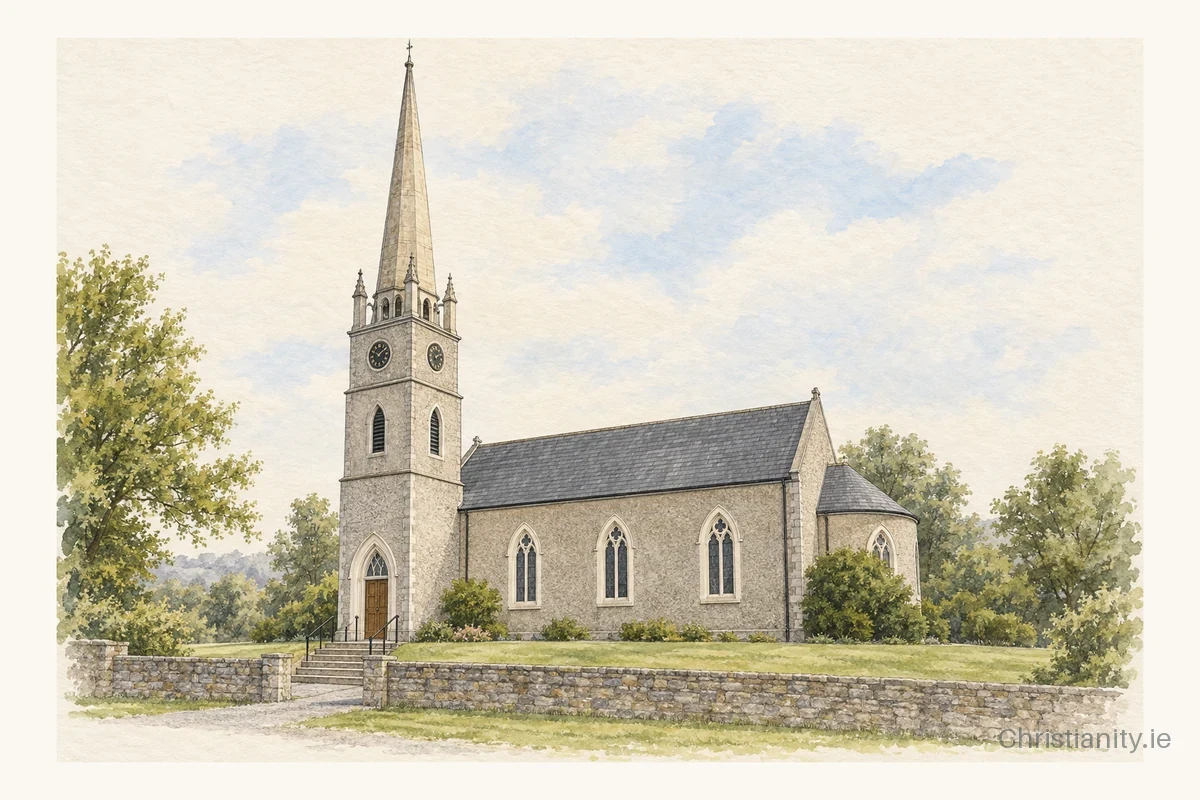 Watercolour and ink illustration of Carrickmacross St Fin Barre (Magheross)