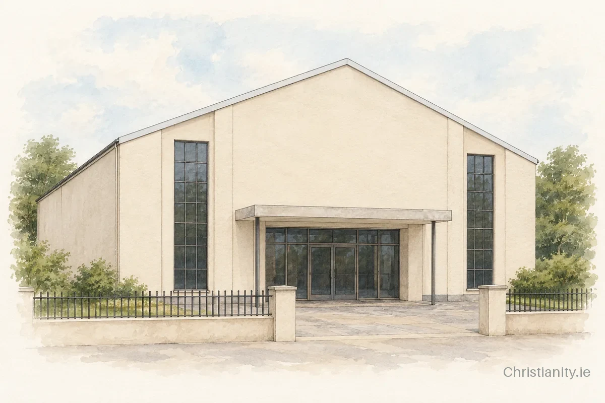 Watercolour and ink illustration of Castlereagh Baptist Church