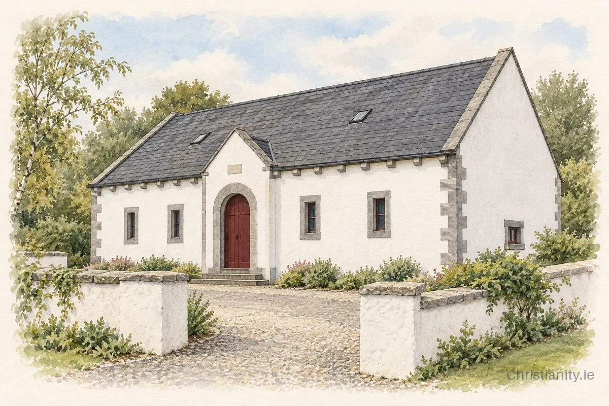 Watercolour and ink illustration of Chapel of Saint Columbanus