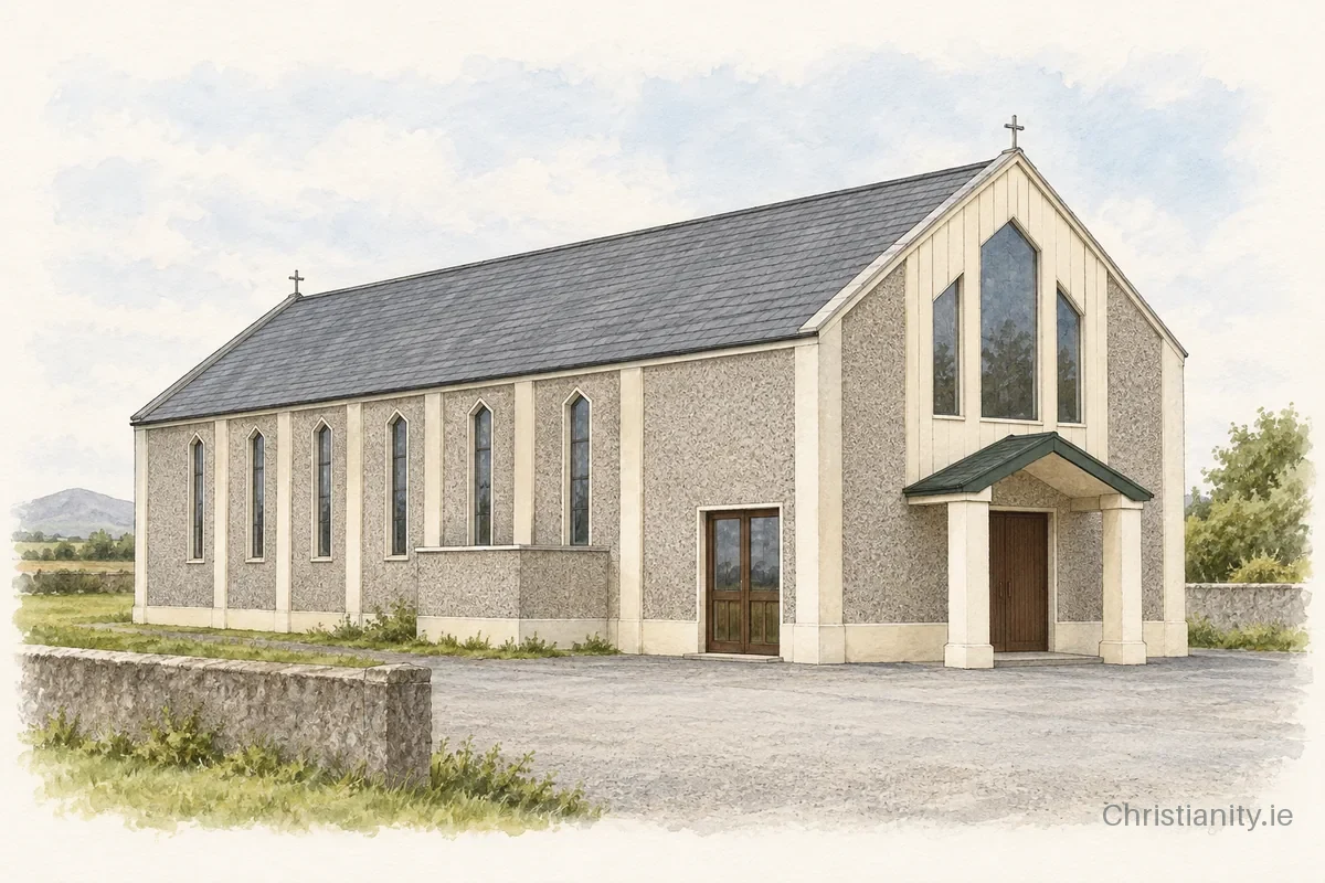 Watercolour and ink illustration of Christ the King, Kilcommon Erris Parish