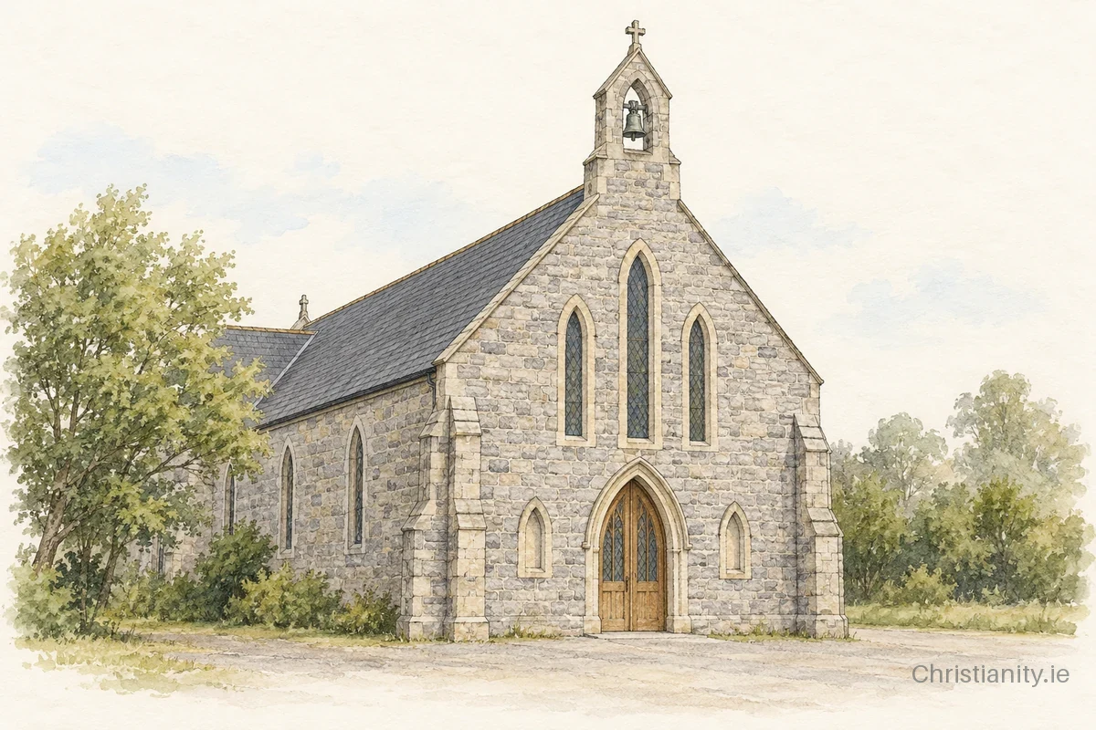 Watercolour and ink illustration of Christ the King, Shanballymore
