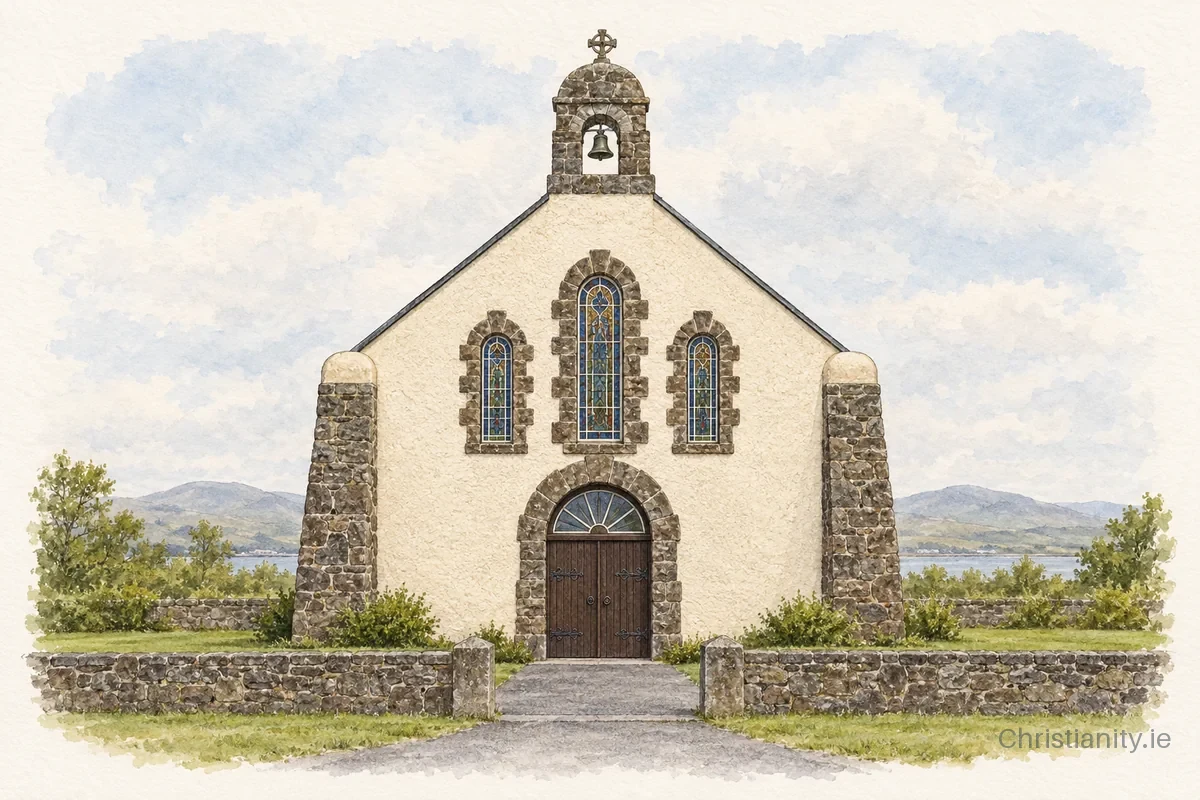 Watercolour and ink illustration of Church of Immaculate Conception