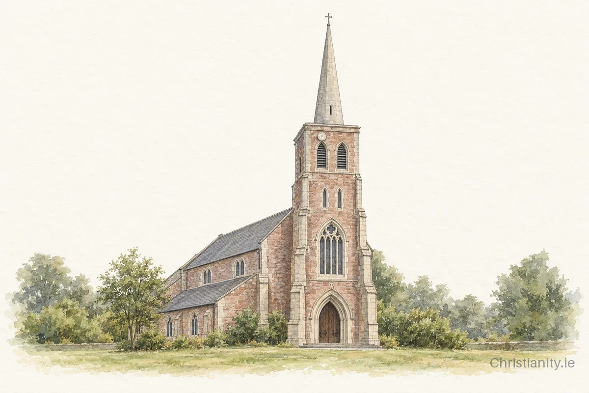 Watercolour and ink illustration of Church of Immaculate Conception