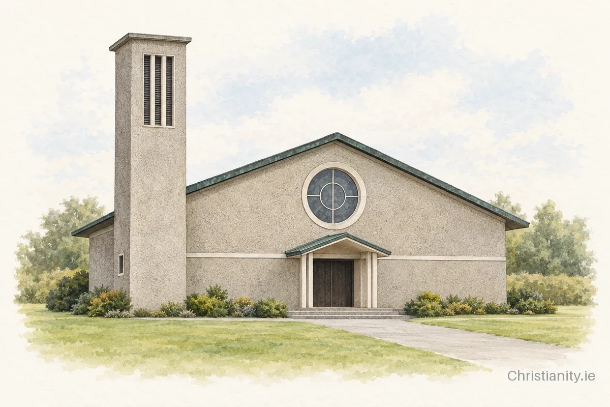 Watercolour and ink illustration of Church of Our Lady of the Immaculate Conception
