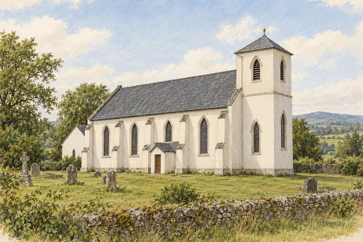 Watercolour and ink illustration of Church of Saint Joseph , Ackinduff