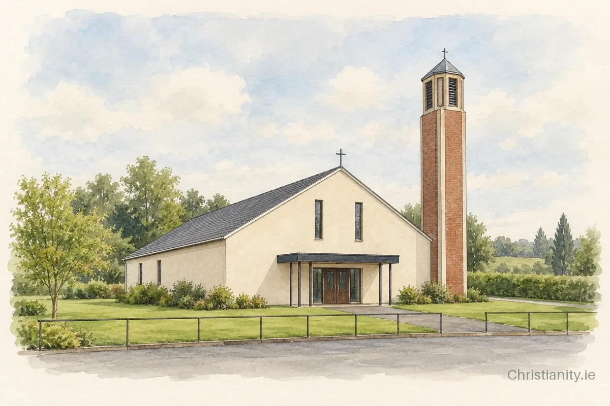 Watercolour and ink illustration of Church of SS John & Trea, Moneymore