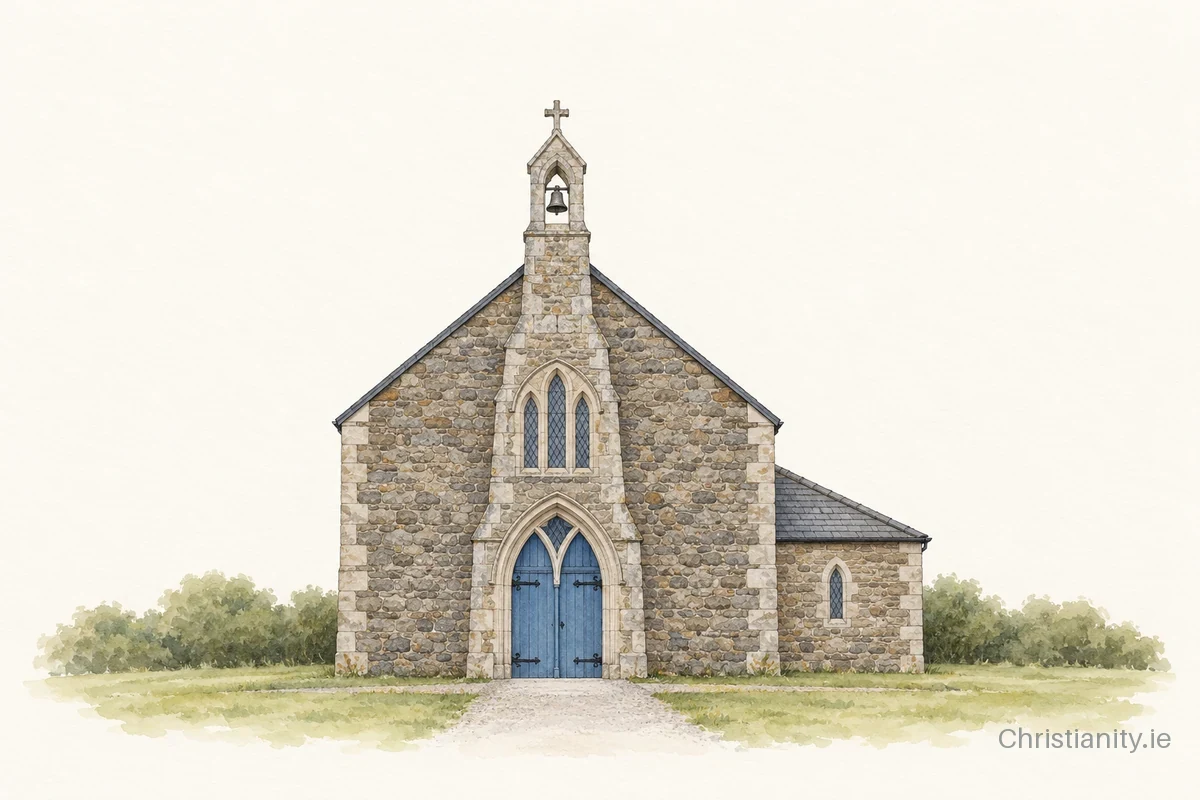 Watercolour and ink illustration of Church of St Clement