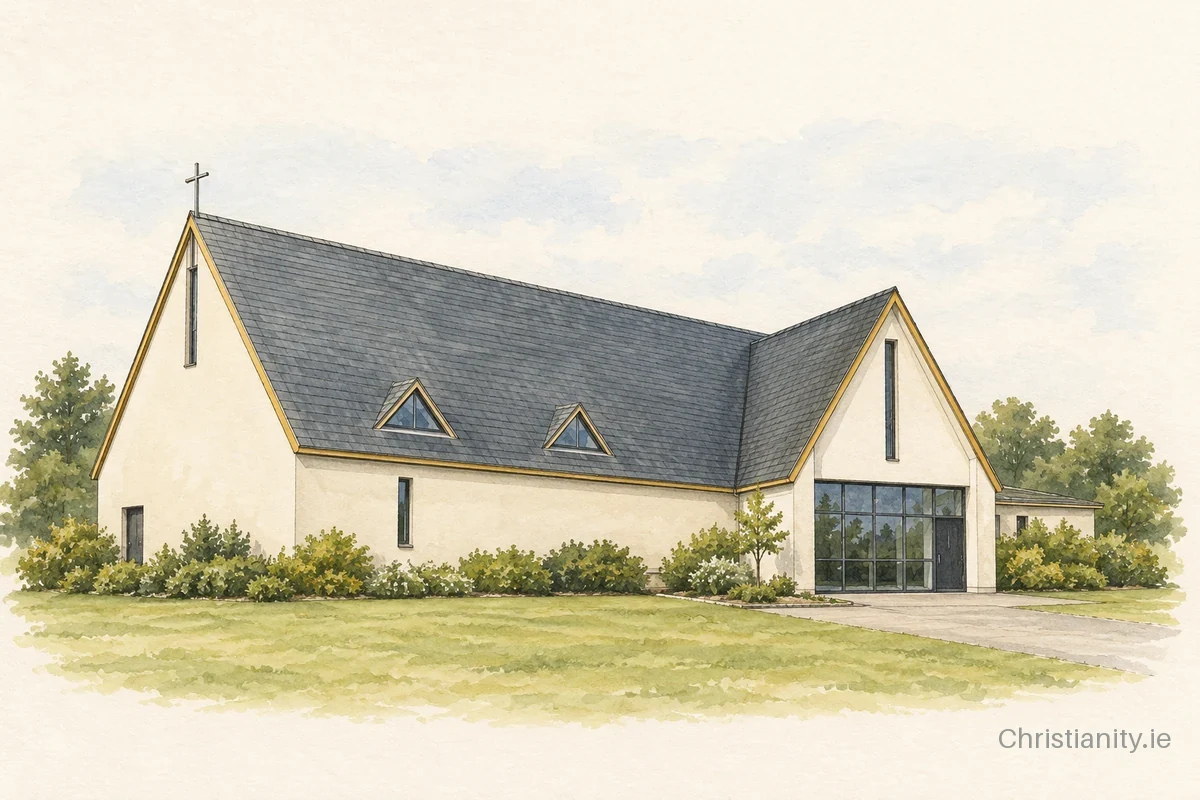 Watercolour and ink illustration of Church of St Martin