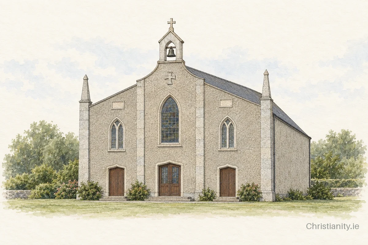 Watercolour and ink illustration of Church of St Mary Magdalene