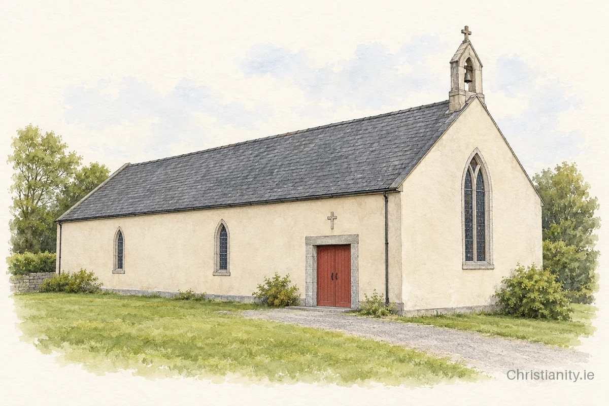 Watercolour and ink illustration of Church of St Peter & St Paul