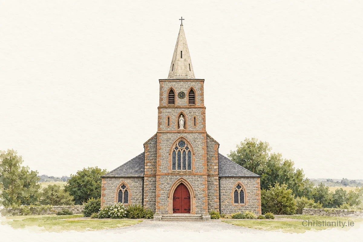 Watercolour and ink illustration of Church of The Assumption