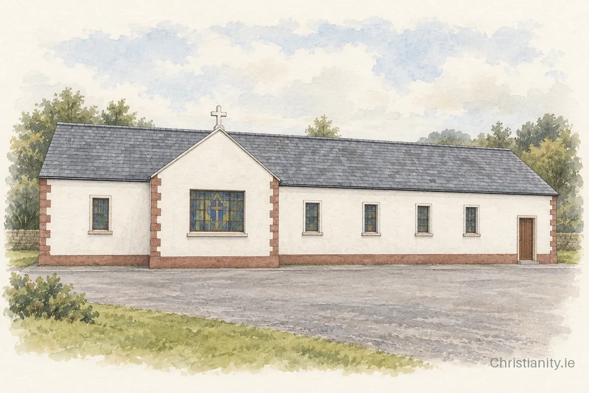 Watercolour and ink illustration of Church of the Assumption