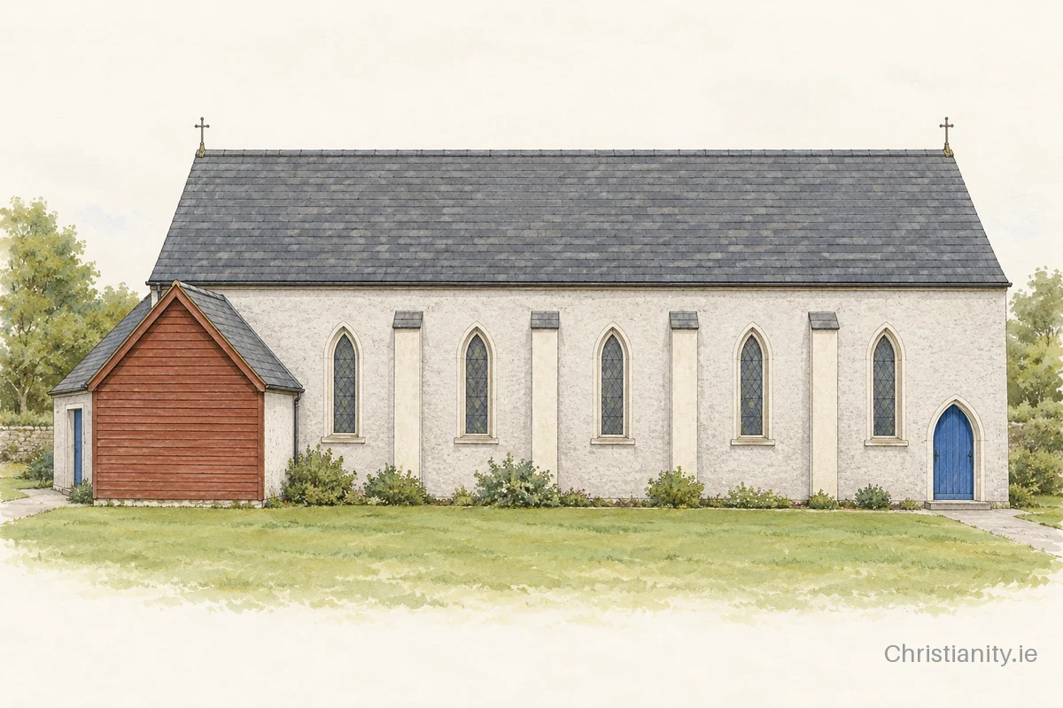 Watercolour and ink illustration of Church of the Holy Spirit, Taur