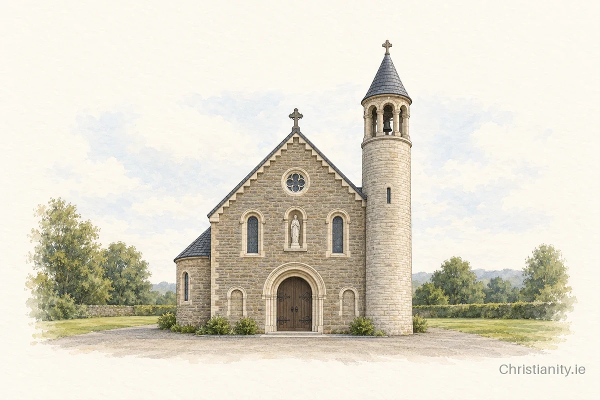 Watercolour and ink illustration of Church of the Immaculate Conception, Armagh