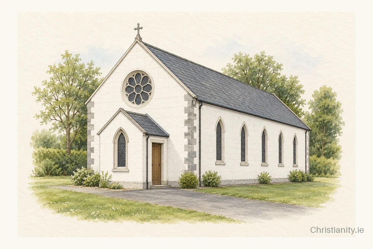 Watercolour and ink illustration of Church of the Immaculate Conception