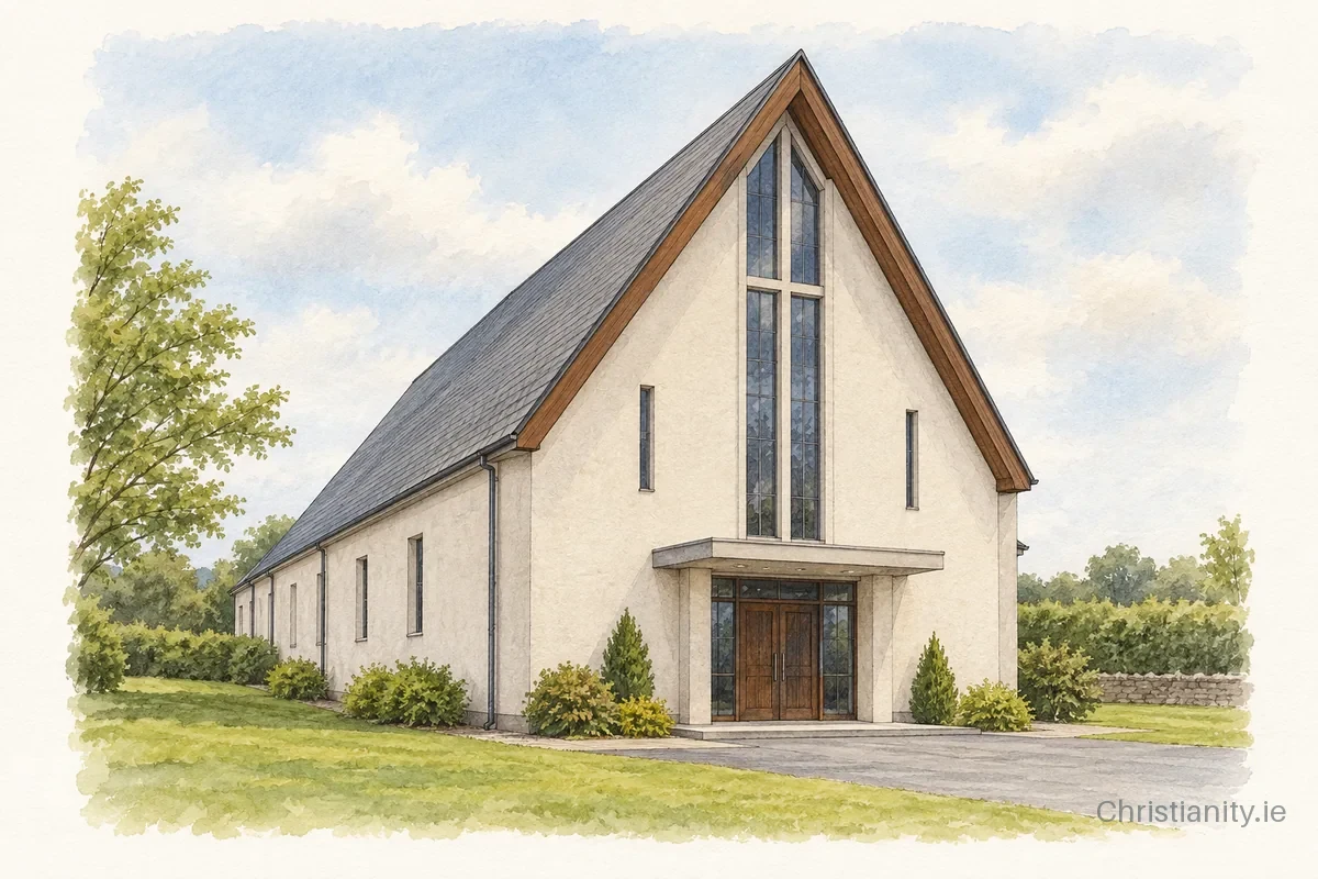 Watercolour and ink illustration of Church of the Immaculate Conception