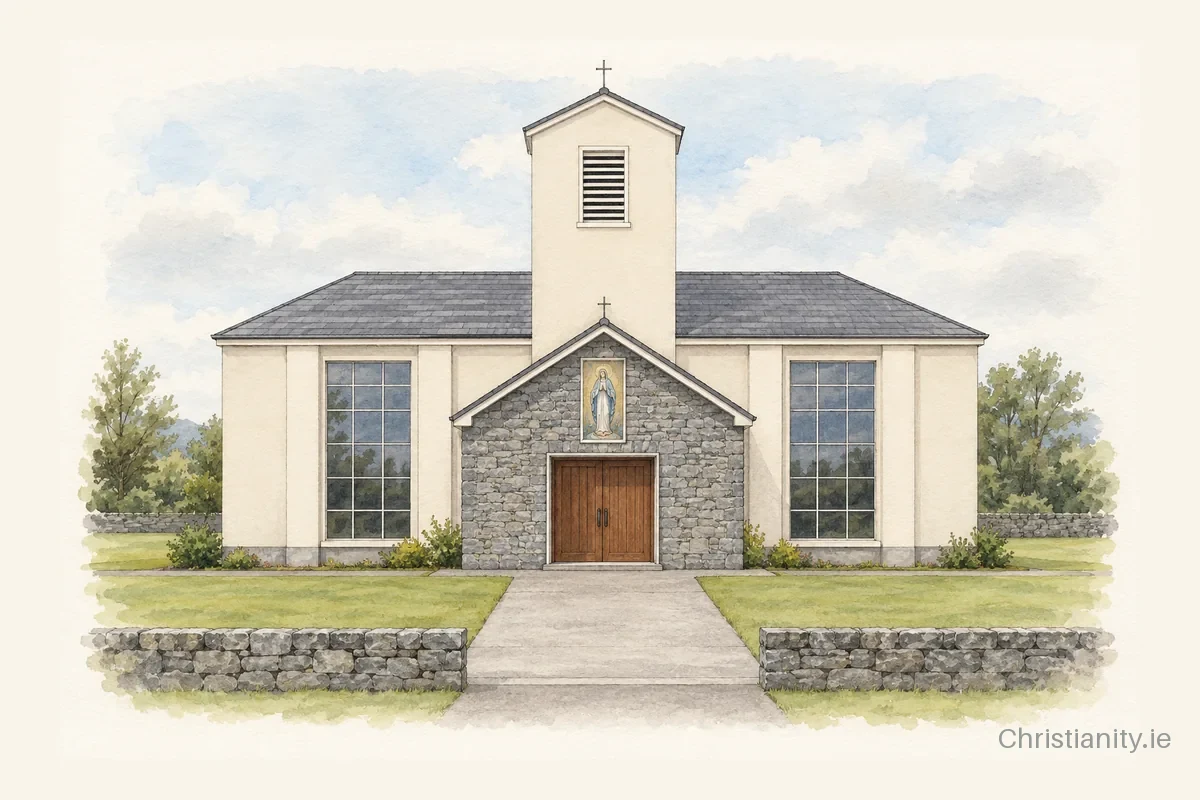 Watercolour and ink illustration of Church of the Immaculate Conception