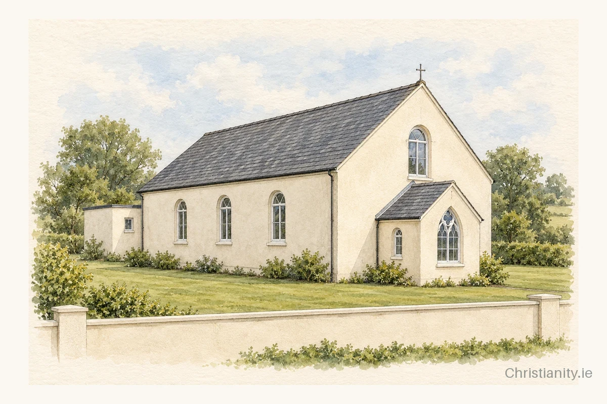 Watercolour and ink illustration of Church of the Little Flower