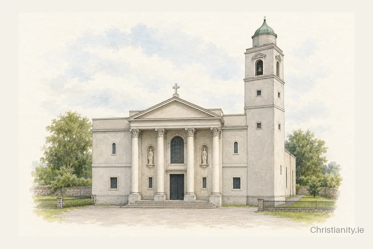 Watercolour and ink illustration of Church of the Most Holy Redeemer, Newport