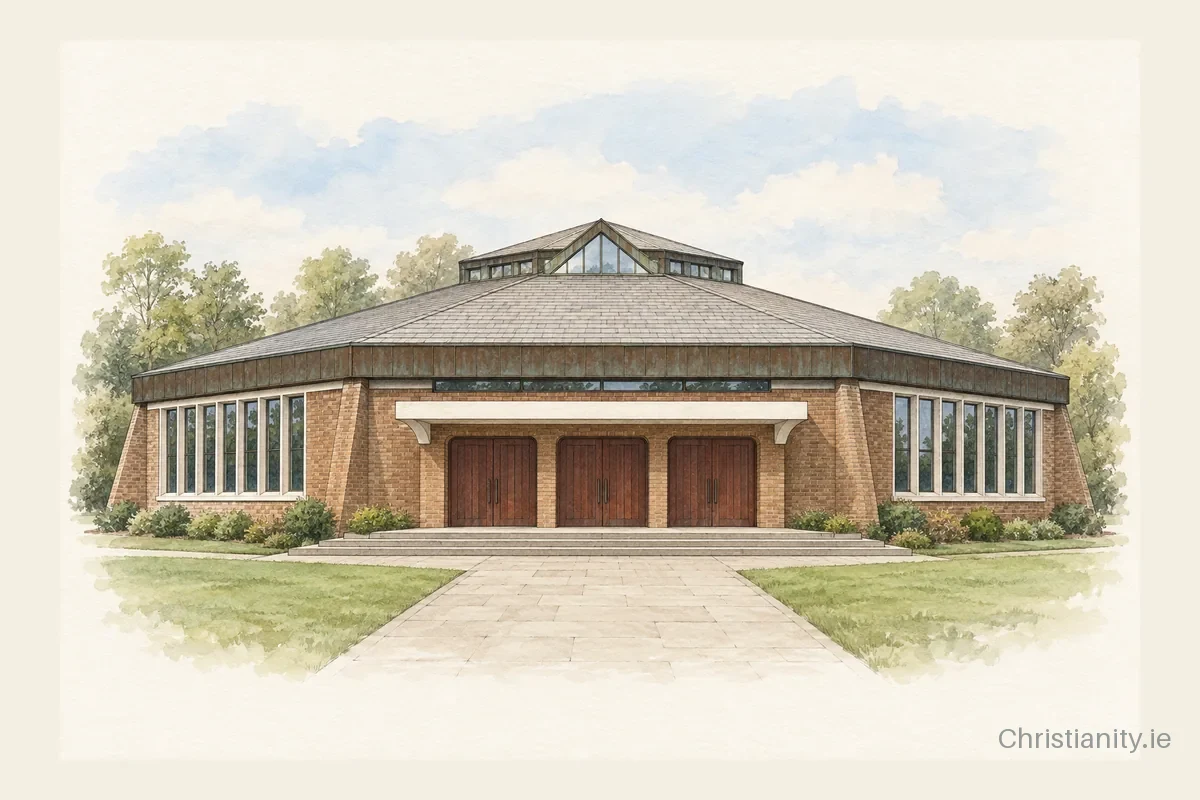 Watercolour and ink illustration of Church of the Nativity of Our Lady, Ardee