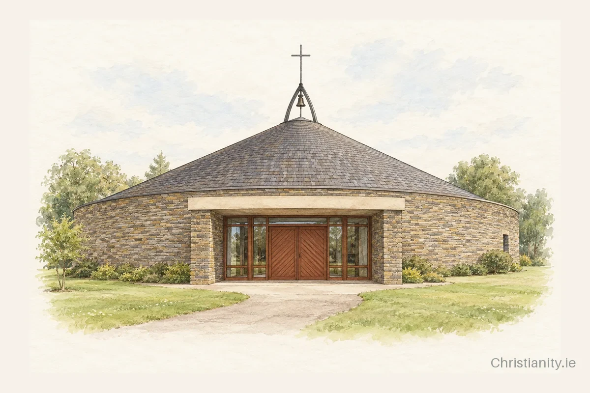 Watercolour and ink illustration of Church of the Resurrection, Killarney