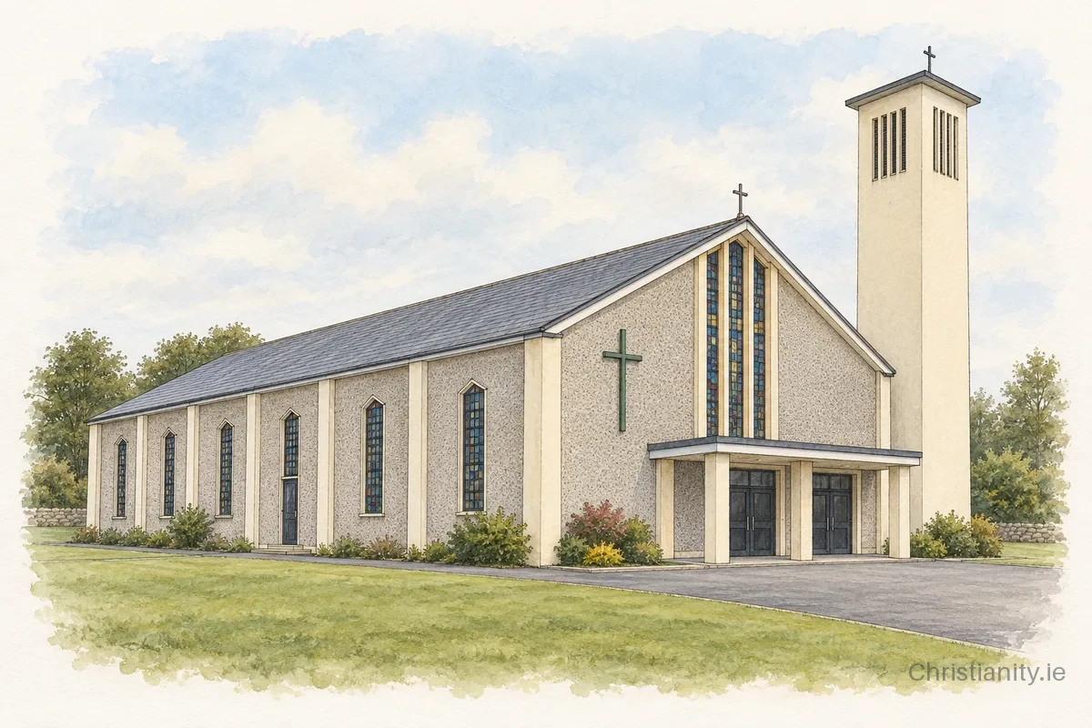 Watercolour and ink illustration of Church of the Sacred Heart