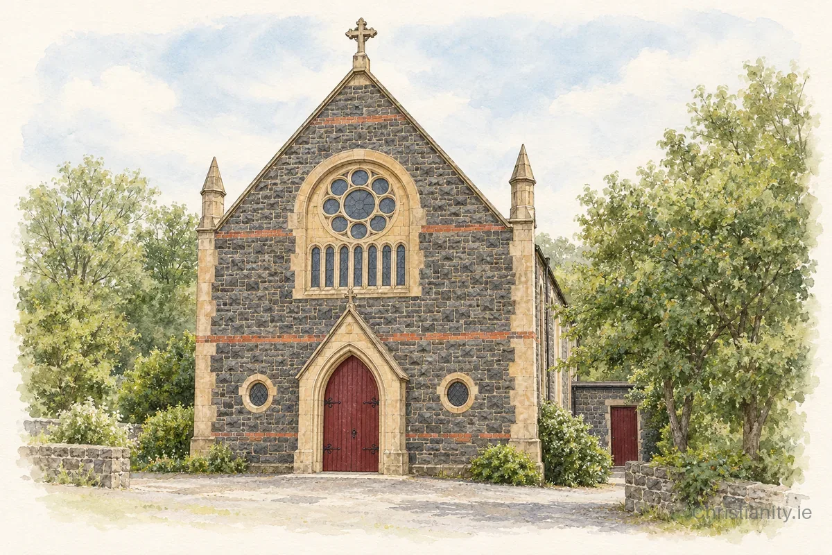 Watercolour and ink illustration of Church of the Sacred Heart
