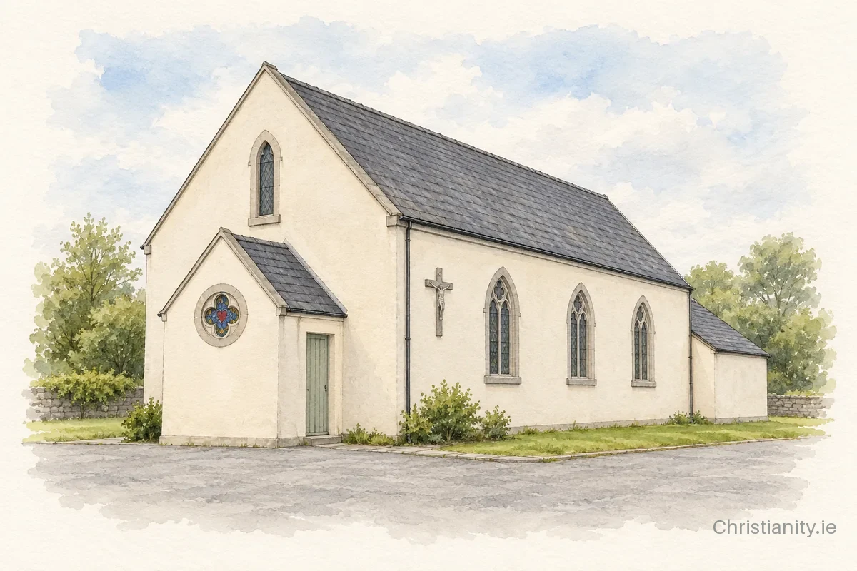 Watercolour and ink illustration of Church of the Sacred Heart